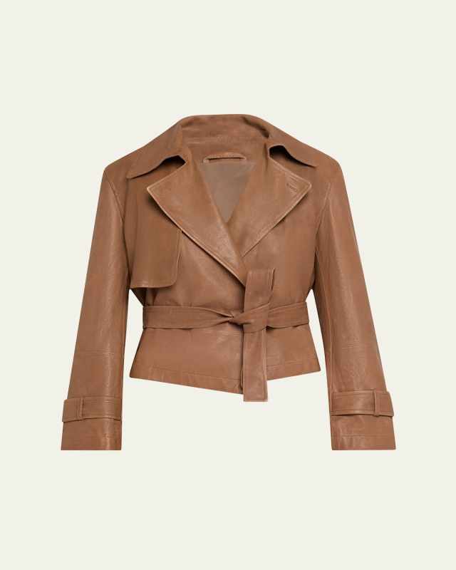 Vintage Napa Leather Cropped Trench